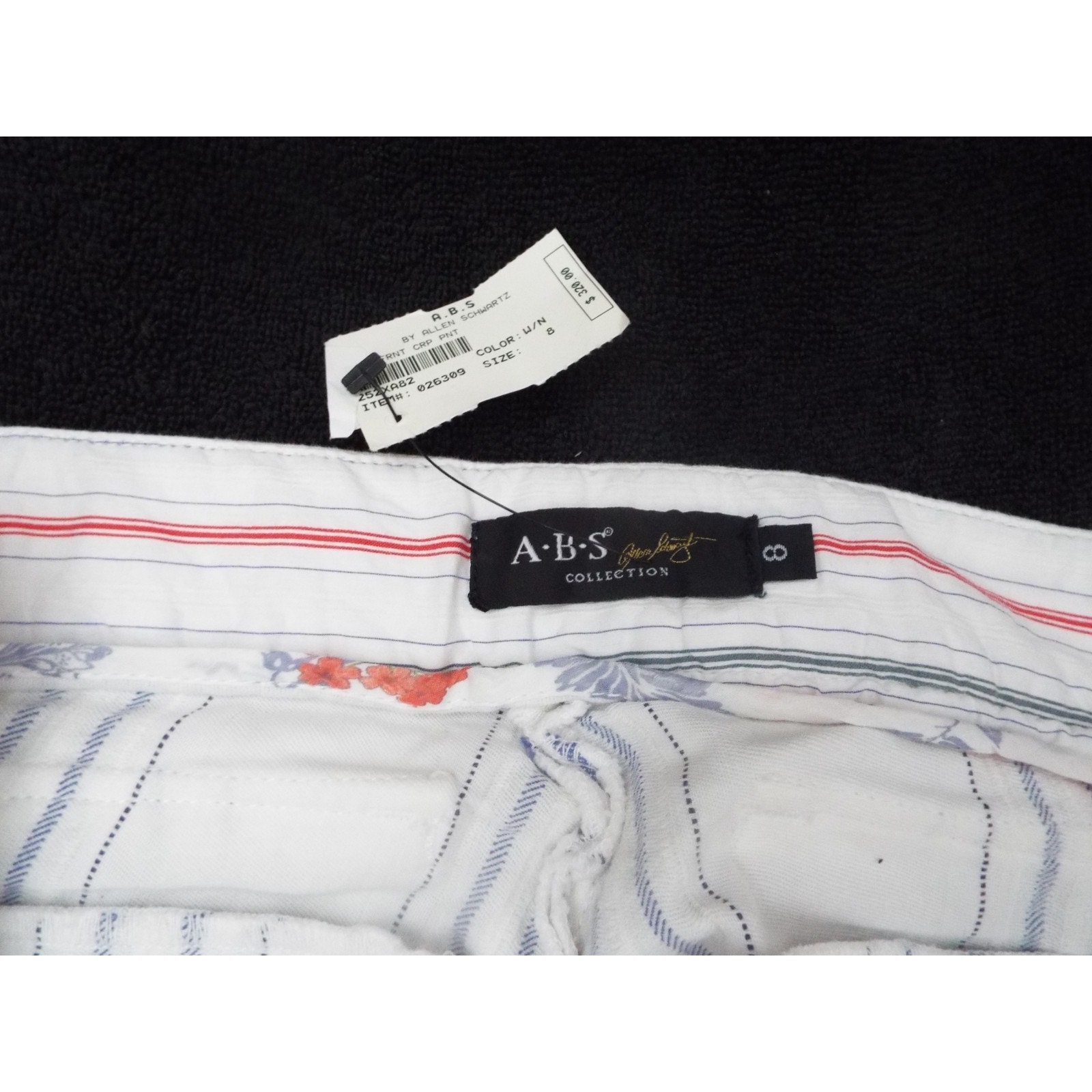 Allen Schwartz White Striped Flare 3/4 Pants Sz 8 Nwt — image 6 of 7